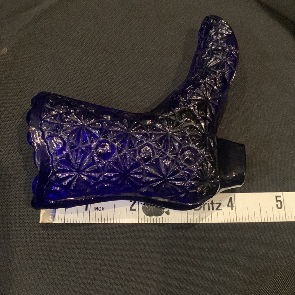 Vintage Cobalt Blue Glass Boot - Picture 8 of 10
